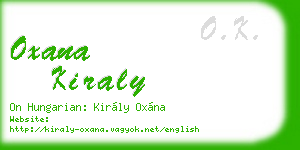 oxana kiraly business card